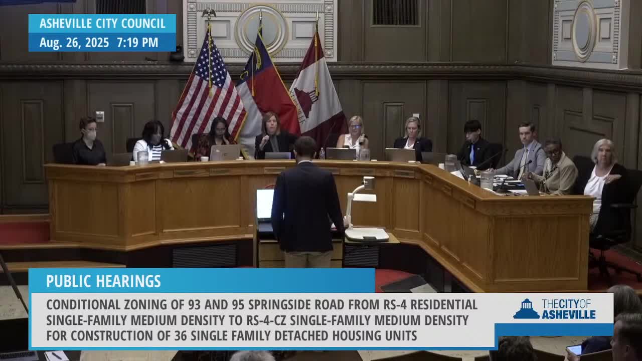 Council approves Springside subdivision rezoning after months of neighborhood negotiations; conditions added for buffer, stormwater and crosswalk