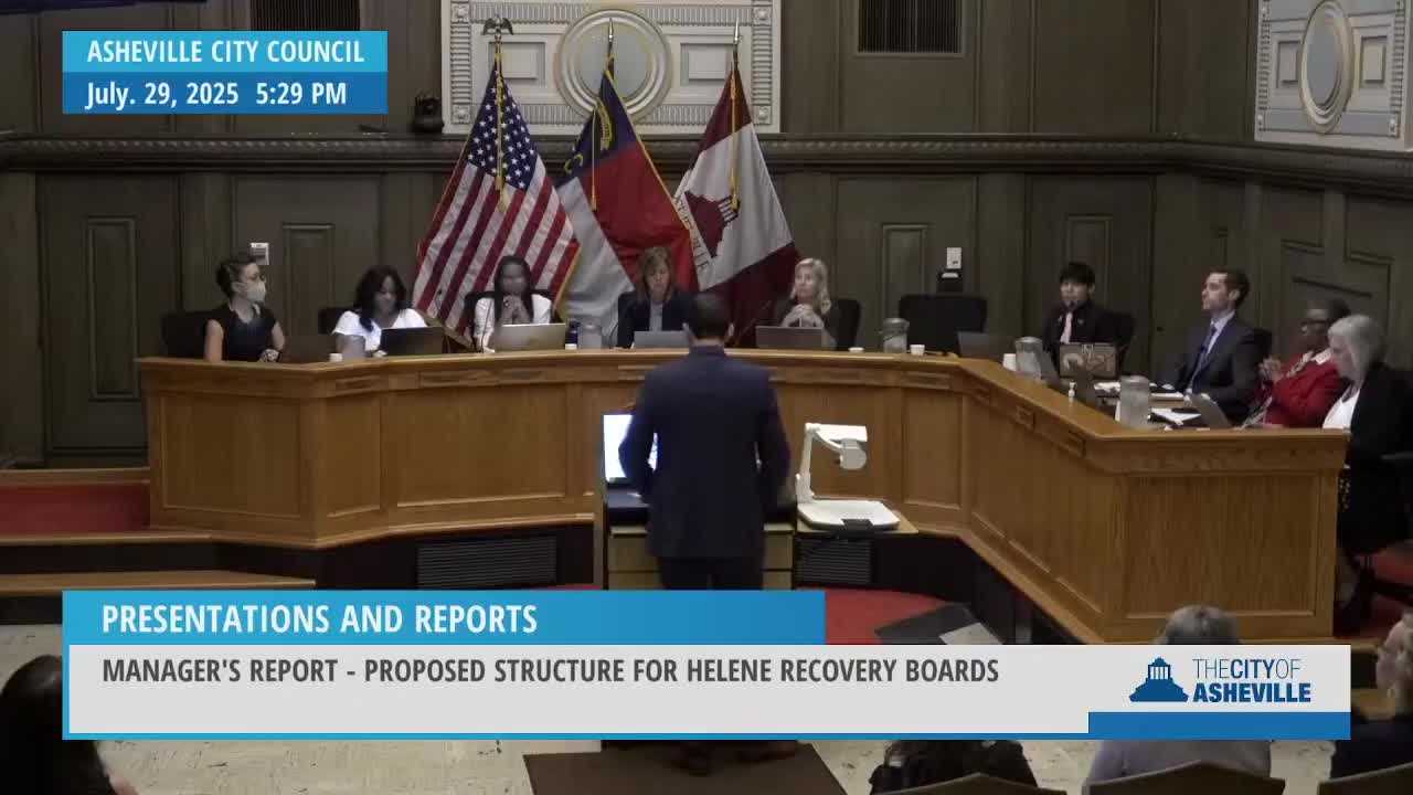 City proposes time-limited Helene recovery boards; volunteers offer to keep advisory boards active