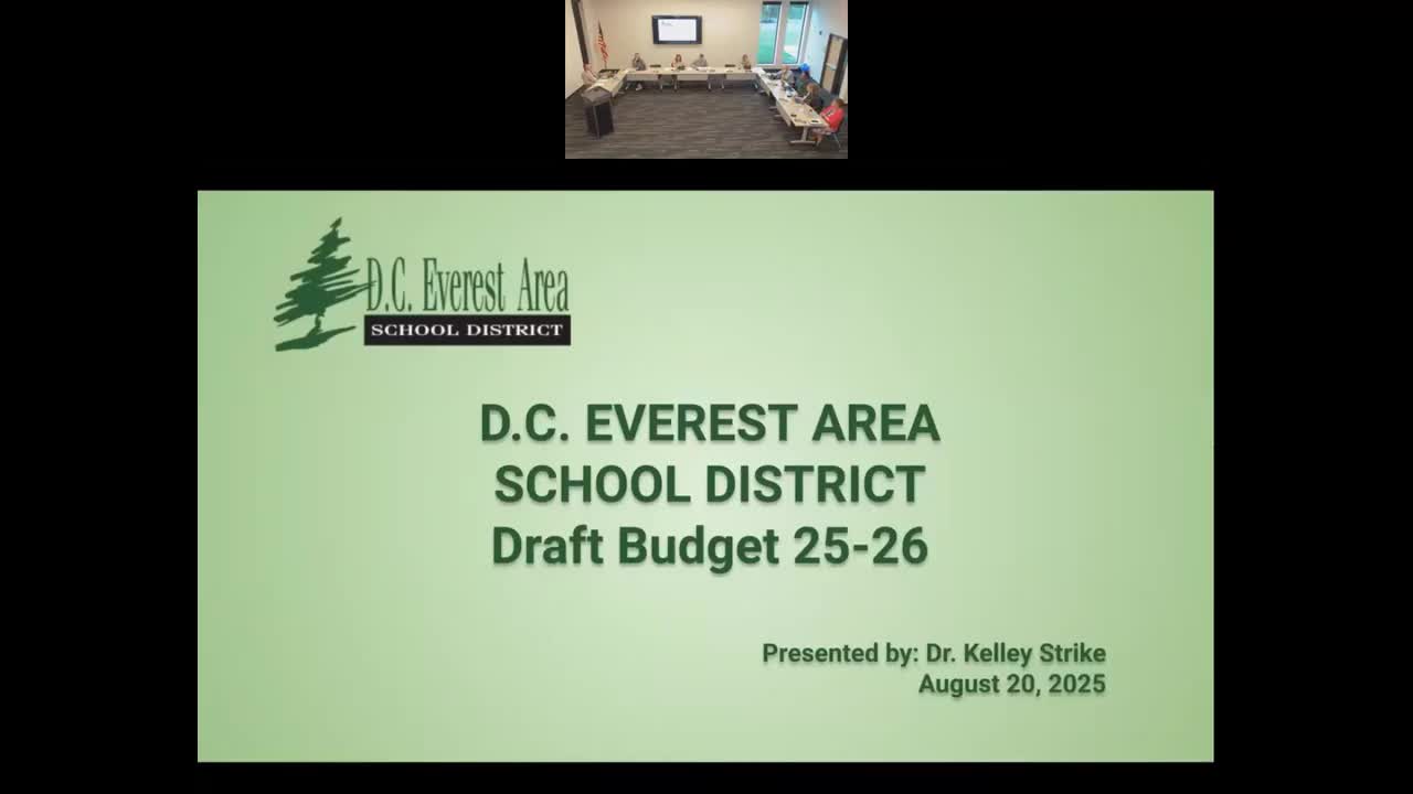 DC Everest presents balanced 2025–26 budget projection; levy to remain stable via defeasance