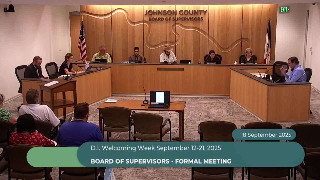 Johnson County Board Proclaims September 2025 as Welcoming Week for Immigrant Communities