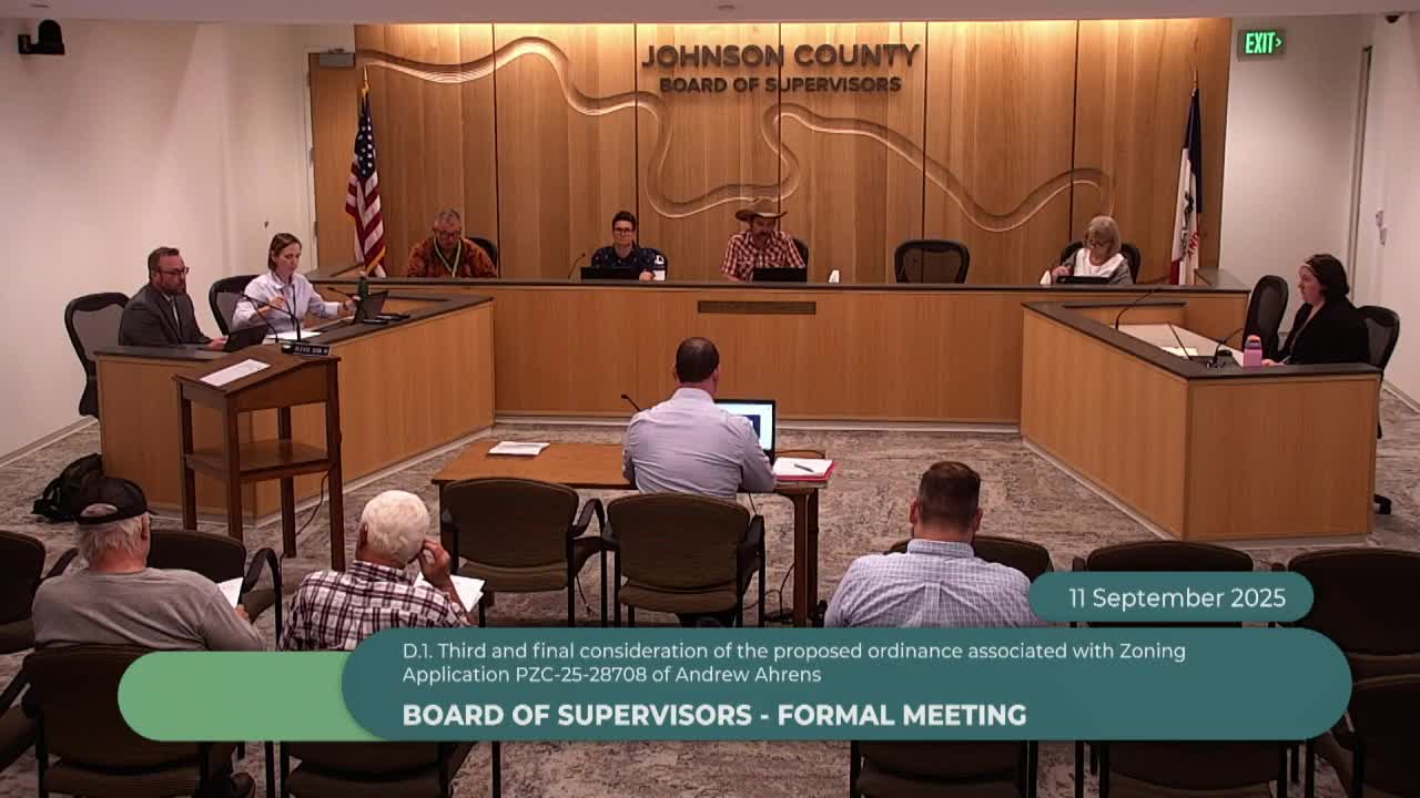 Johnson County approves multiple rezoning and subdivision requests for properties near Iowa City