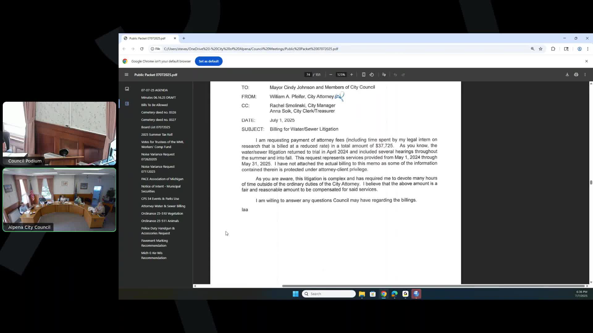 City approves $37,725 in attorney fees for long-running water and sewer litigation
