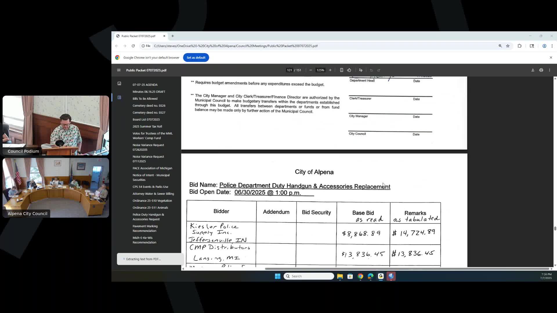 City awards pavement-marking contracts to PK Contracting and Alpena Asphalt Armor