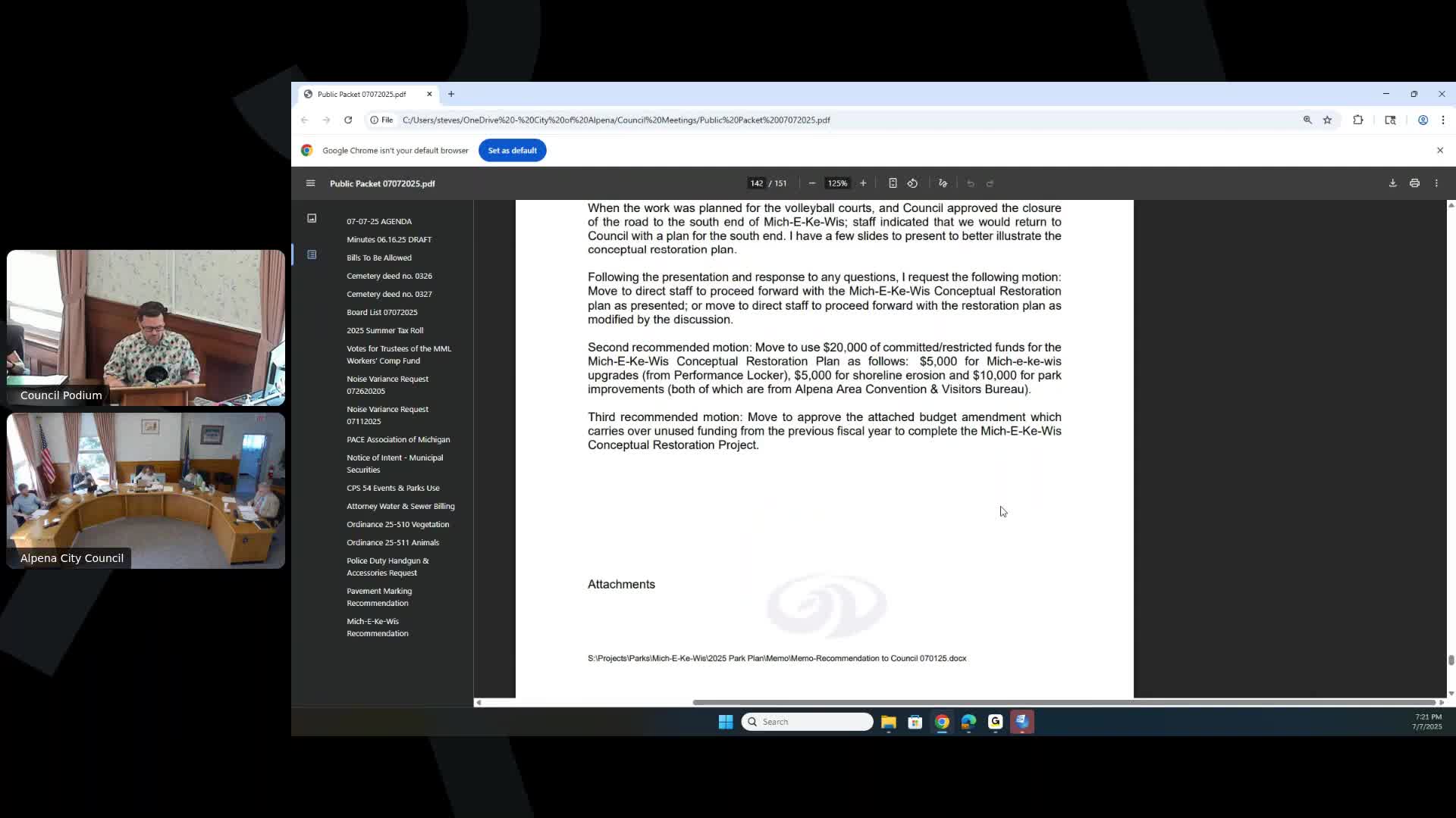 Council approves removal of gravel at Mishkewis Park, postpones full restoration plan to July 21