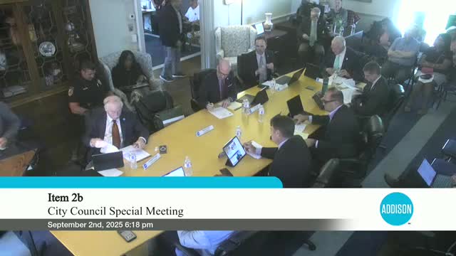 Addison presents FY2025 third-quarter financials; council hears proposed FY2026 budget and tax-rate preview