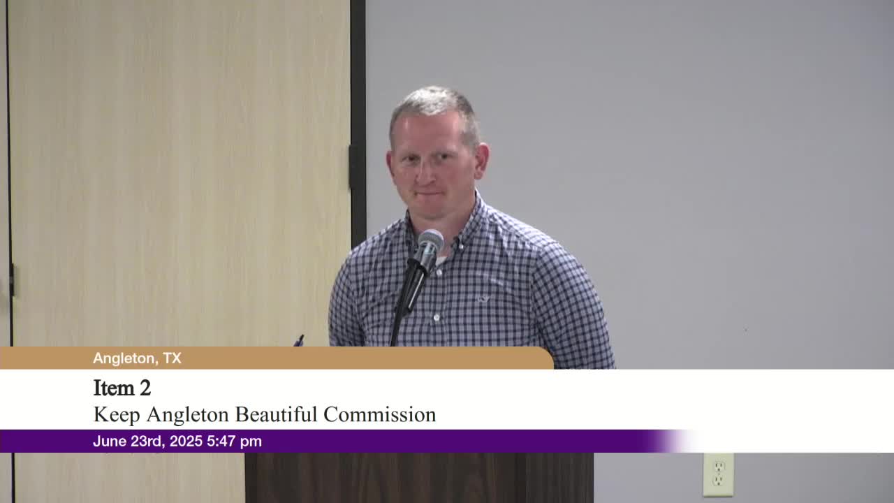 Keep Angleton Beautiful outlines strategic plan steps: marketing, adopt‑a‑spot and yard/business awards