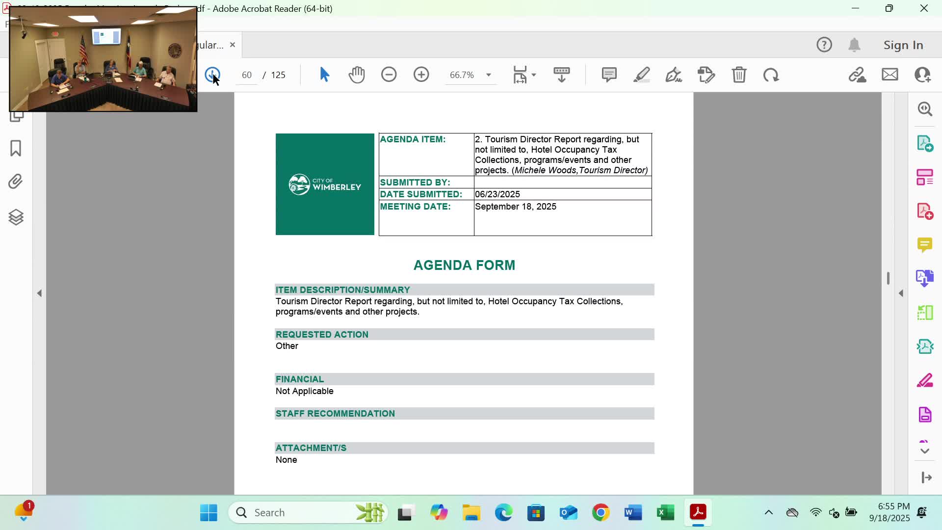 Wimberly City Council Adopts Fiscal Year 2025 2026 Budget and Fee Schedule