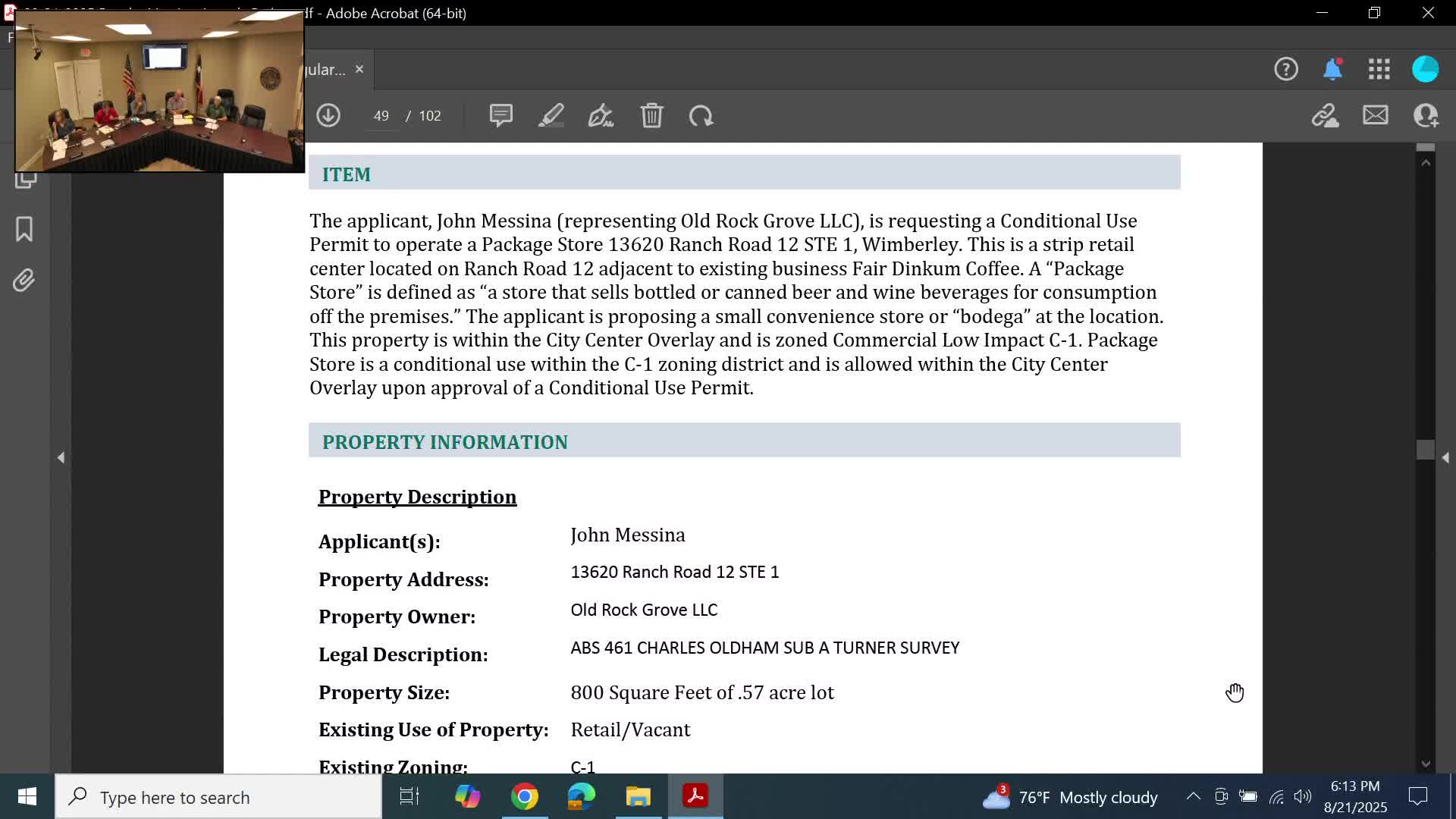 Council approves conditional use permit for small package store on Ranch Road 12