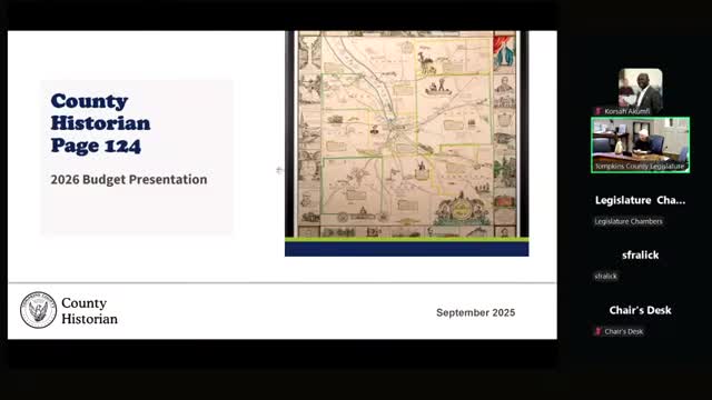 County historian asks for restored stipend and clearer budget coding after administration reclassified funding