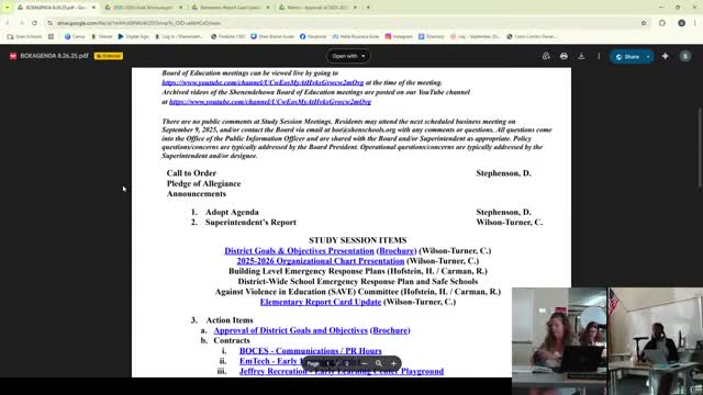 Board advances building emergency response plans, approves second reading of district plan