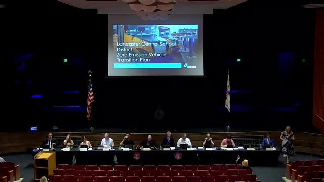 Lancaster school leaders hear NYSERDA‑approved plan outlining steps, costs to electrify bus fleet