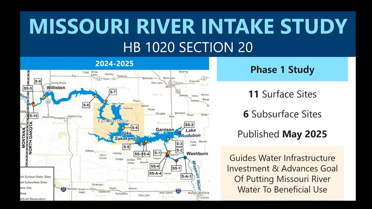 North Dakota Water Commission Finalizes Missouri River Intake Study Phase 2 Procedures