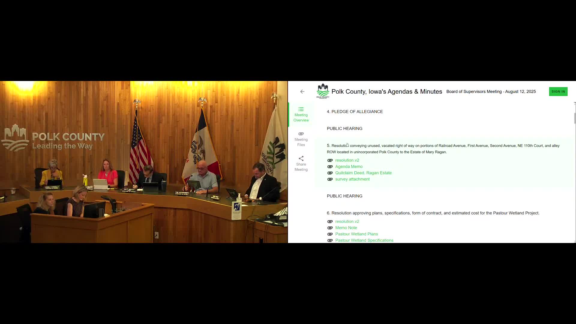 Supervisors convey unused vacated right of way to estate of Mary Reagan