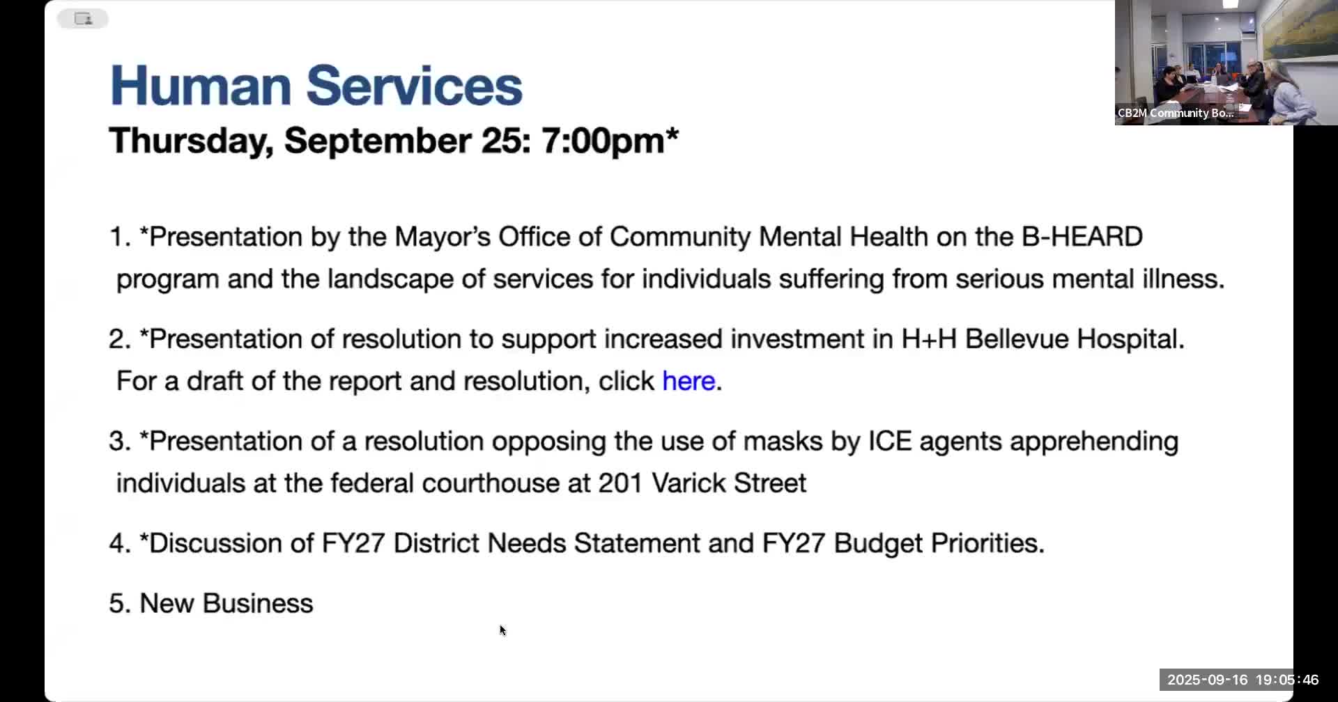 Community Board 2 Debates Local Issues and Legislation On ICE Mask Policies