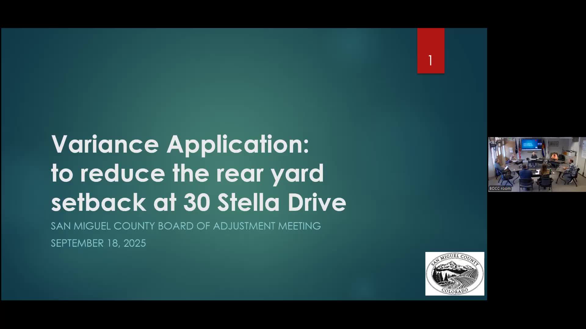 Placerville Board Reviews Variance Application for 30 Stella Drive Setback Reduction