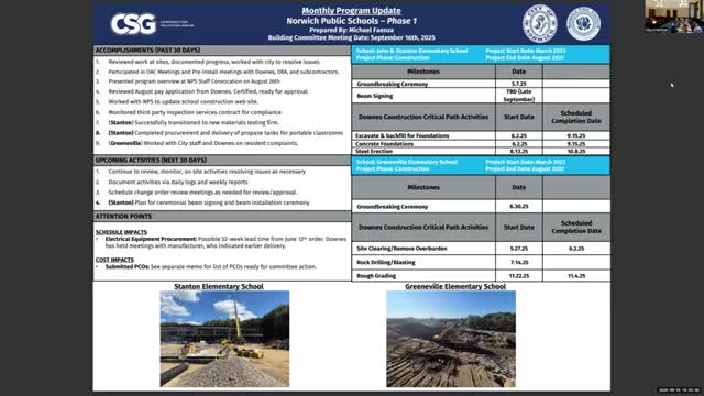 Building Committee Reviews School Construction Progress and Upcoming Topping Off Ceremony