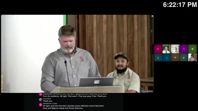 Division reports minimal changes to mountain goat and bighorn sheep plans; committee recommends maintaining current approach