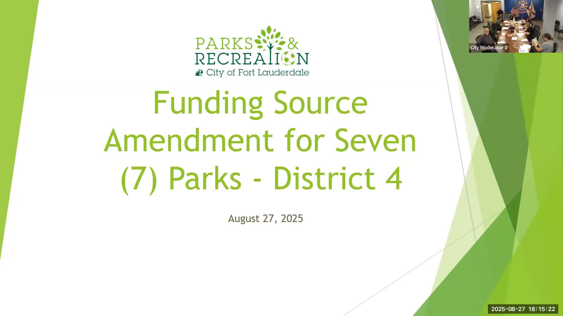 Board clarifies funding sources, approves $1.1 million bond interest appropriation for seven parks projects
