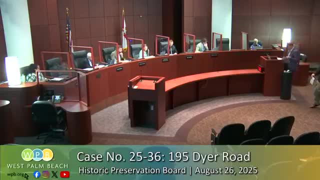 Historic Preservation Board continues review of proposed additions at 195 Dyer Road amid massing and flood-elevation concerns