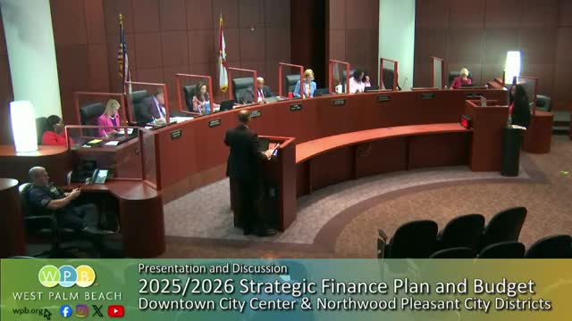 West Palm Beach CRA unveils 2025–26 strategic finance plan, highlights Curry Park, Northwood and downtown projects