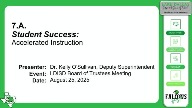 Lake Dallas ISD outlines accelerated-instruction results, identifies math focus