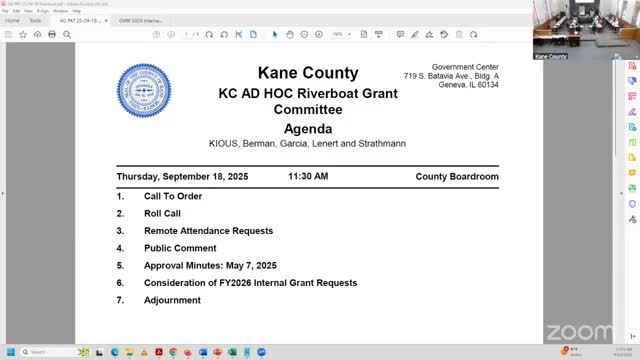 Kane County committee delays decision on $5.2 million in FY2026 riverboat internal grant requests, asks staff for summaries