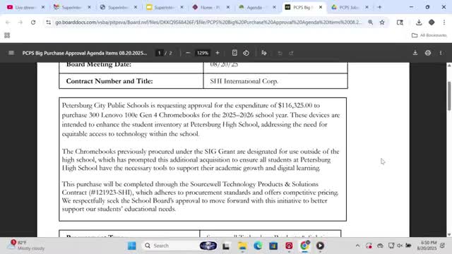 Board approves purchase of 300 student Chromebooks and 150 staff laptops