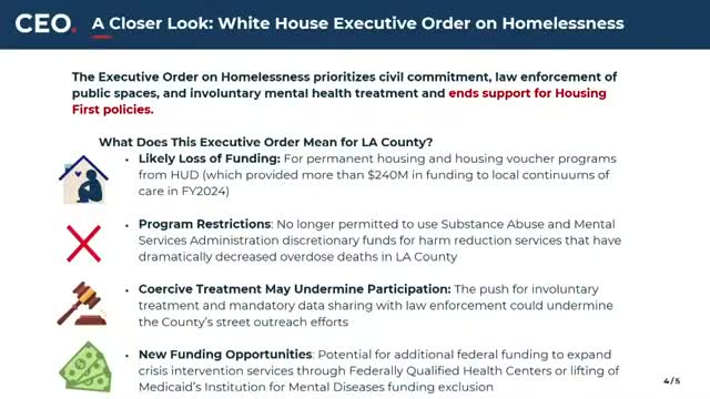 LA County leaders warn federal order and funding cuts could disrupt Housing First programs