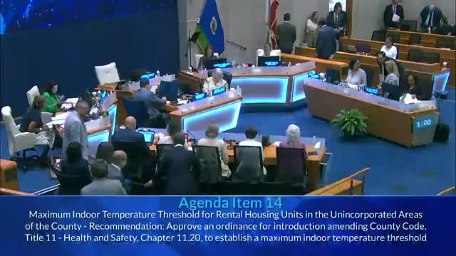 Board adopts countywide 82°F maximum indoor temperature threshold for rental housing with phased compliance