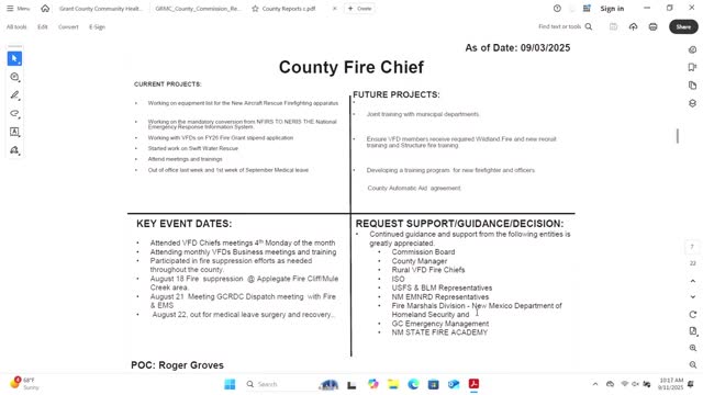 Grant County awards Ridge Road contract, wins micro-surf grant and approves community-court and recreation repairs