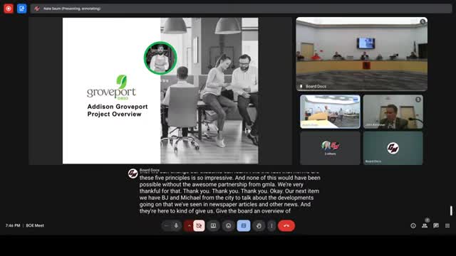 City officials outline 295‑acre Addison Groveport development; school board members say district was not consulted