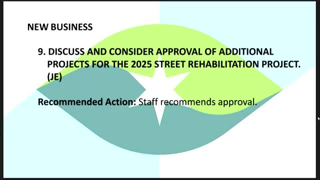 Council approves change order to add five projects to 2025 street rehabilitation contract