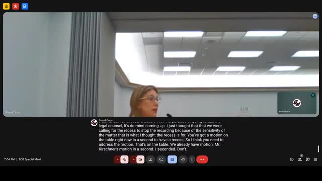 Governing body holds special meeting only to consider entering executive session; no board action expected