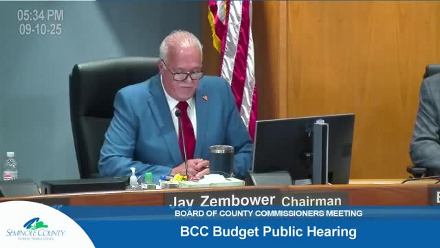 Seminole County approves tentative $1.215 billion budget and 0.5‑mill increase to general millage