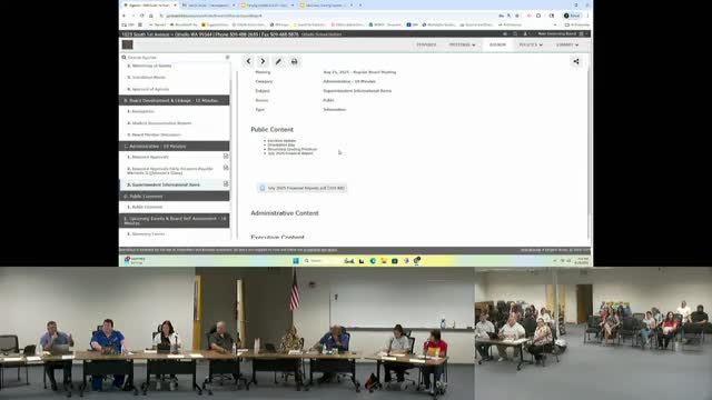 Othello board debates secondary grading floor, live Skyward reporting and campus lunch privileges