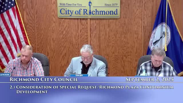 Council approves Richmond Plaza commercial condominium site plan with sidewalk trigger