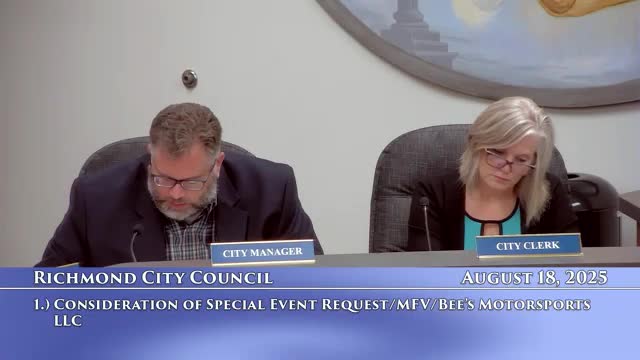 Council approves mobile food vendor for Bee’s Motorsports car show Sept. 6