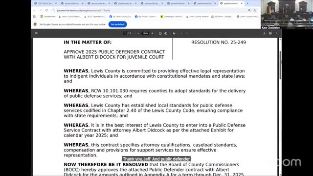 Lewis County approves juvenile public defender contract with Albert Dickcock through Dec. 2025