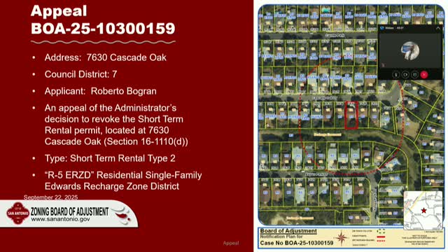 Council Denies Roberto Bogron's Appeal for Short Term Rental Permit at 7630 Cascade Oak