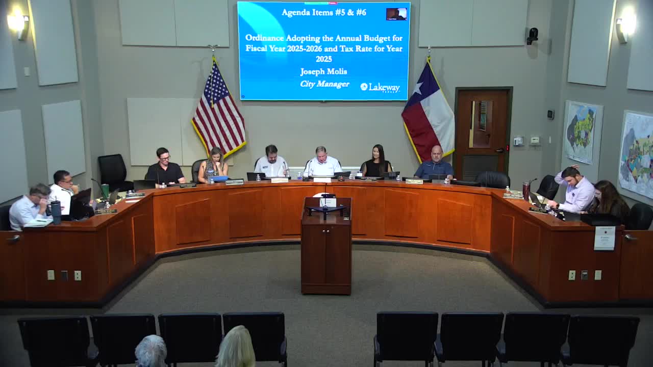 Lakeway City Council Sets Final Budget and Tax Rate for Fiscal Year 2025-2026