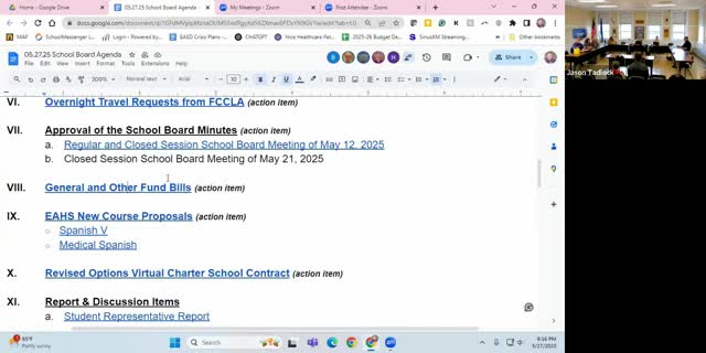 Board approves Spanish 5 and medical Spanish courses for 2026–27 adoption