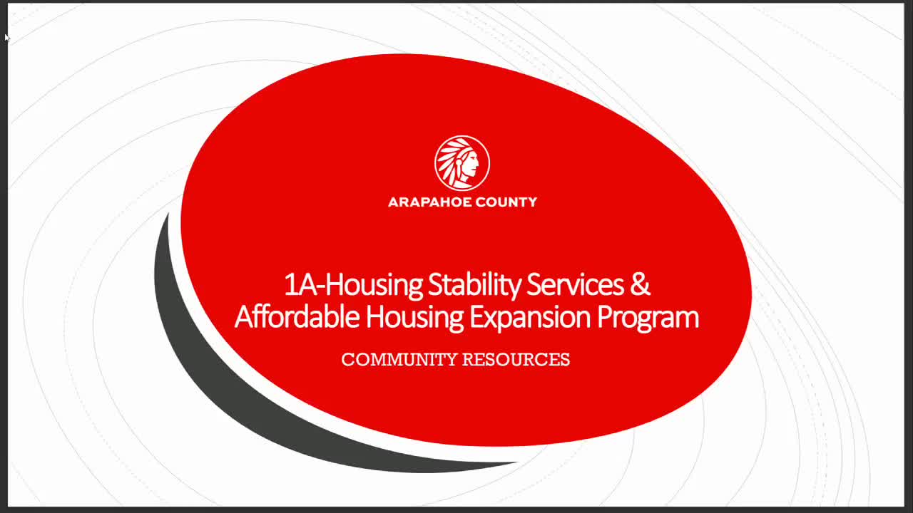 Arapahoe County staff outline housing-stability program to pair short-term aid with case management