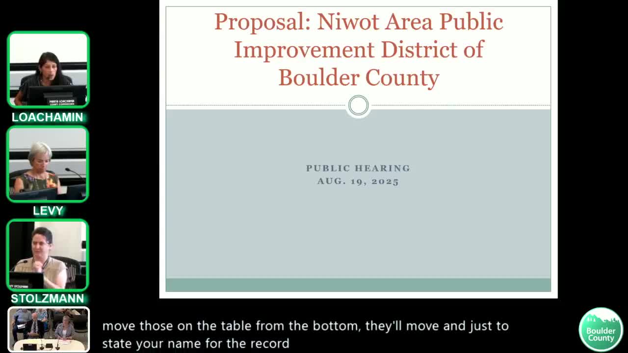 Niwot proponents ask commissioners to continue PID petition hearing to October as petitioners revise boundaries and levy