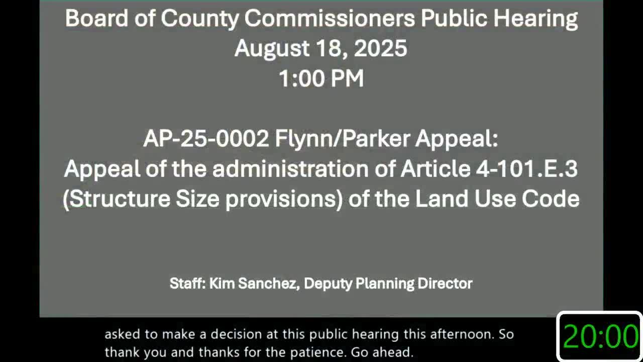 Board upholds county planner’s interpretation on structure-size limit in Flynn–Parker appeal