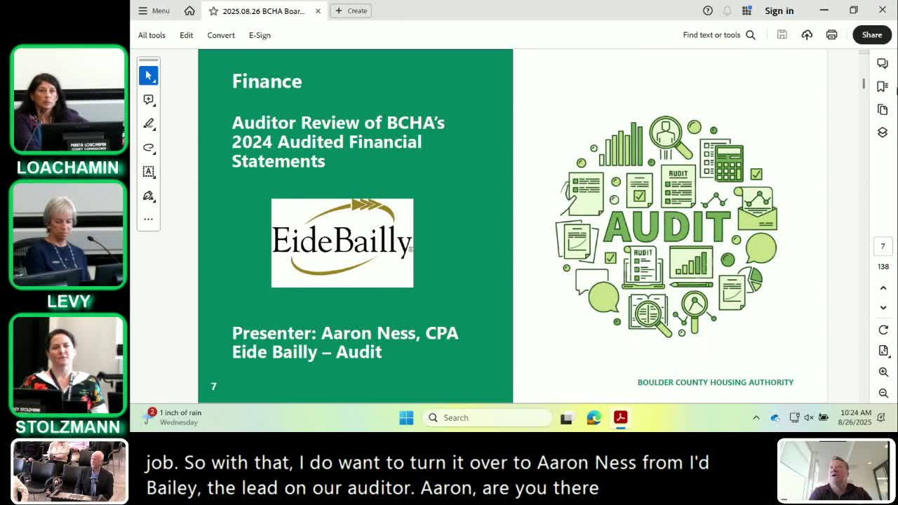 Independent audit issues clean opinions; auditors note one significant deficiency; commissioners accept audit