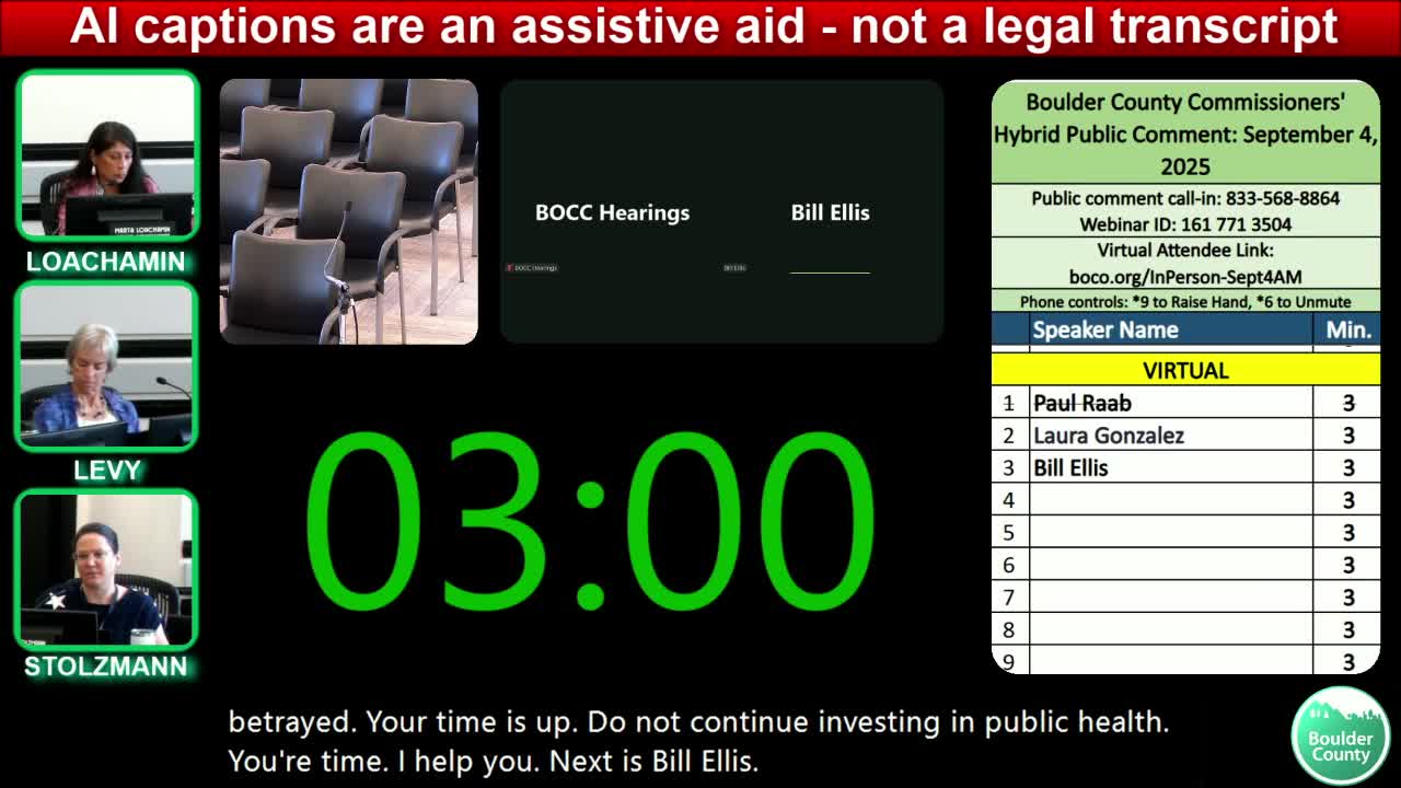 Resident urges Boulder County to find shooting‑range site as neighboring counties close national‑forest shooting areas