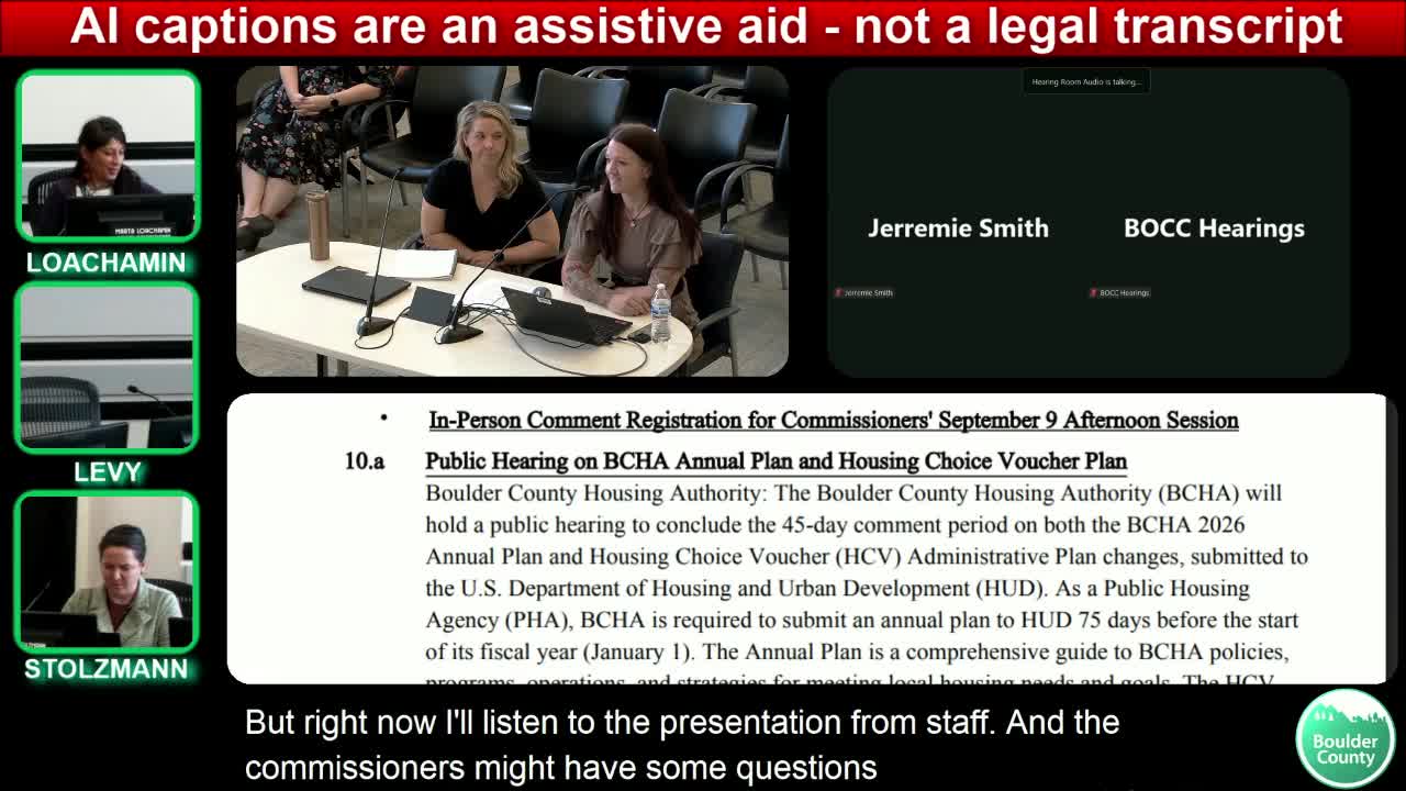 Boulder County Housing Authority presents 2026 annual plan and MTW supplement; changes include longer voucher search windows and streamlined utility tables
