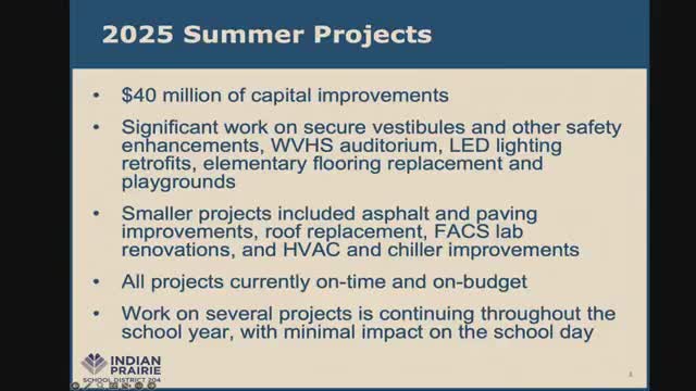 District 204 outlines large capital program: vestibules, turf fields, auditorium work and LED upgrades