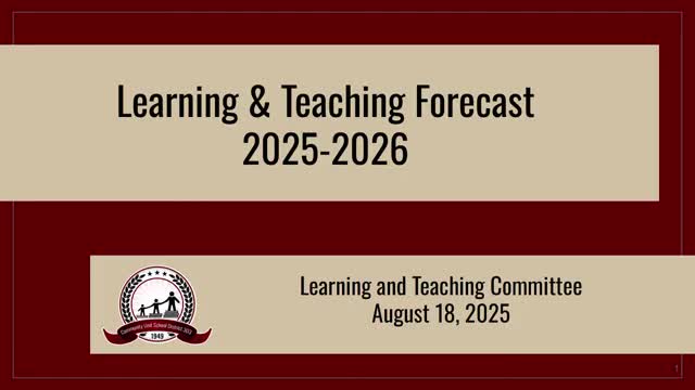 Learning & Teaching forecast: curriculum reviews, AI guidance, MTSS and K–2 SEL among priorities