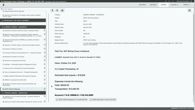 Board approves JROTC trip to Mansfield, Texas amid trustee concerns about safety protocols